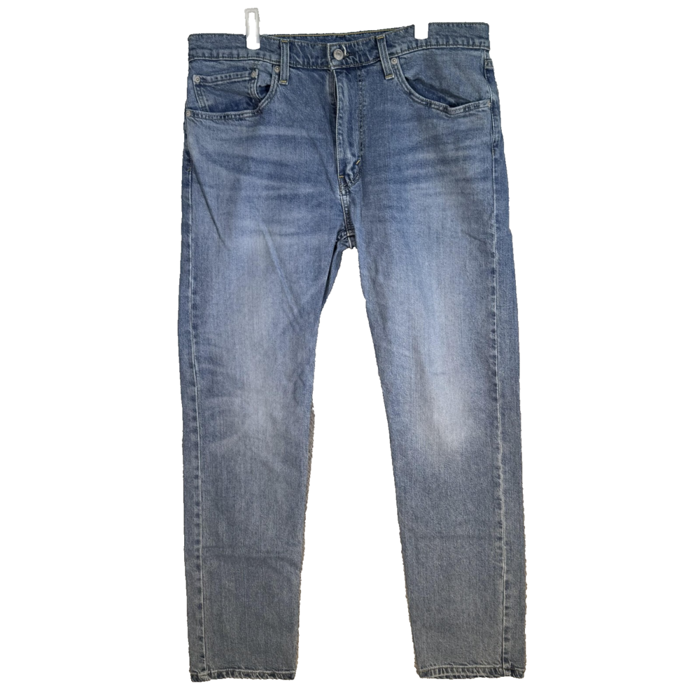 Levi’s Men’s Jeans 36x34 502 Blue Denim Taper Fit Stretch Whiskered Mid Rise